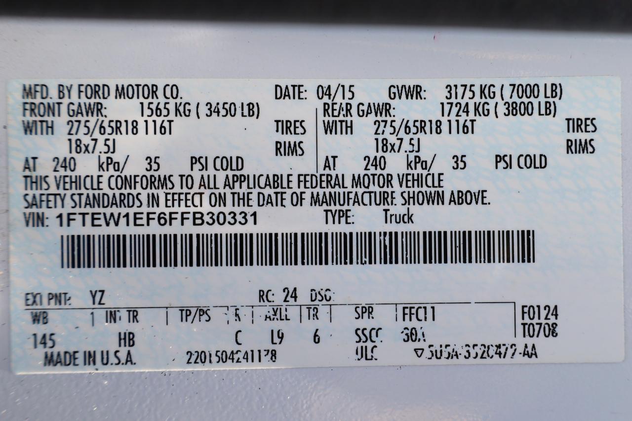 Ford F-150 4WD SuperCrew 145" Lariat 2015
