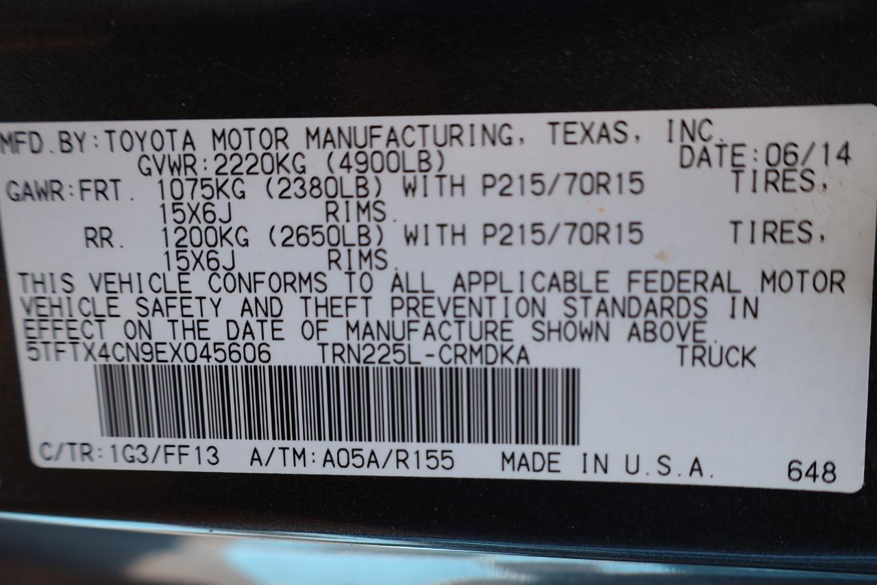 Toyota Tacoma 2WD Access Cab I4 MT (Natl) 2014