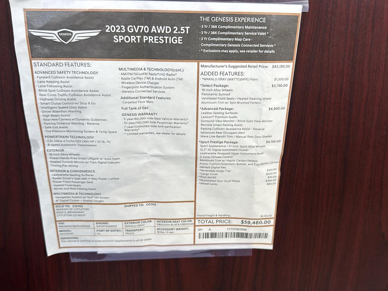 Genesis GV70  2023