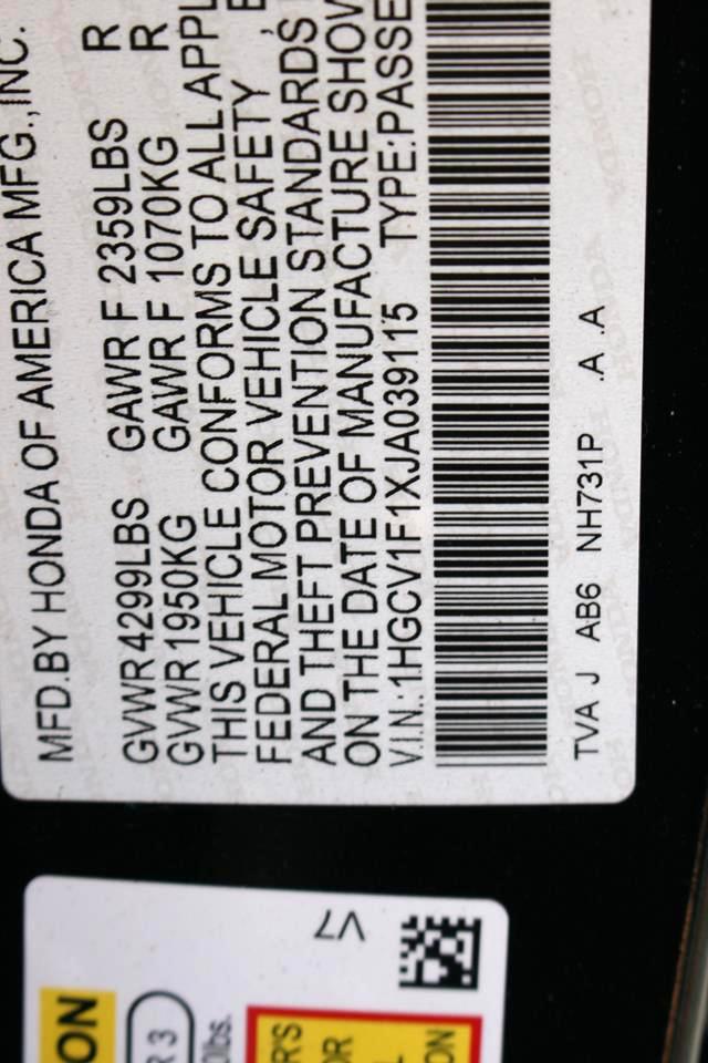 Honda Accord Sedan LX 1.5T CVT 2018