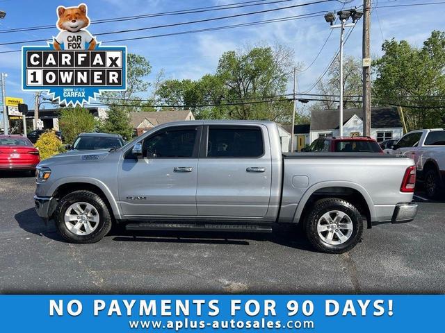 Silver 2022 RAM 1500 Laramie Crew Cab 4WD Pickup Truck Four-Wheel Drive 8-Speed Automatic