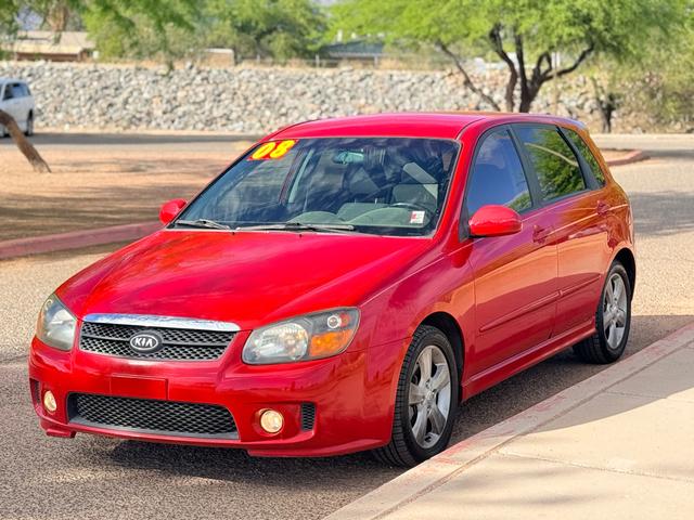 Red 2008 Kia Spectra Spectra5 SX Sedan Front-Wheel Drive Automatic