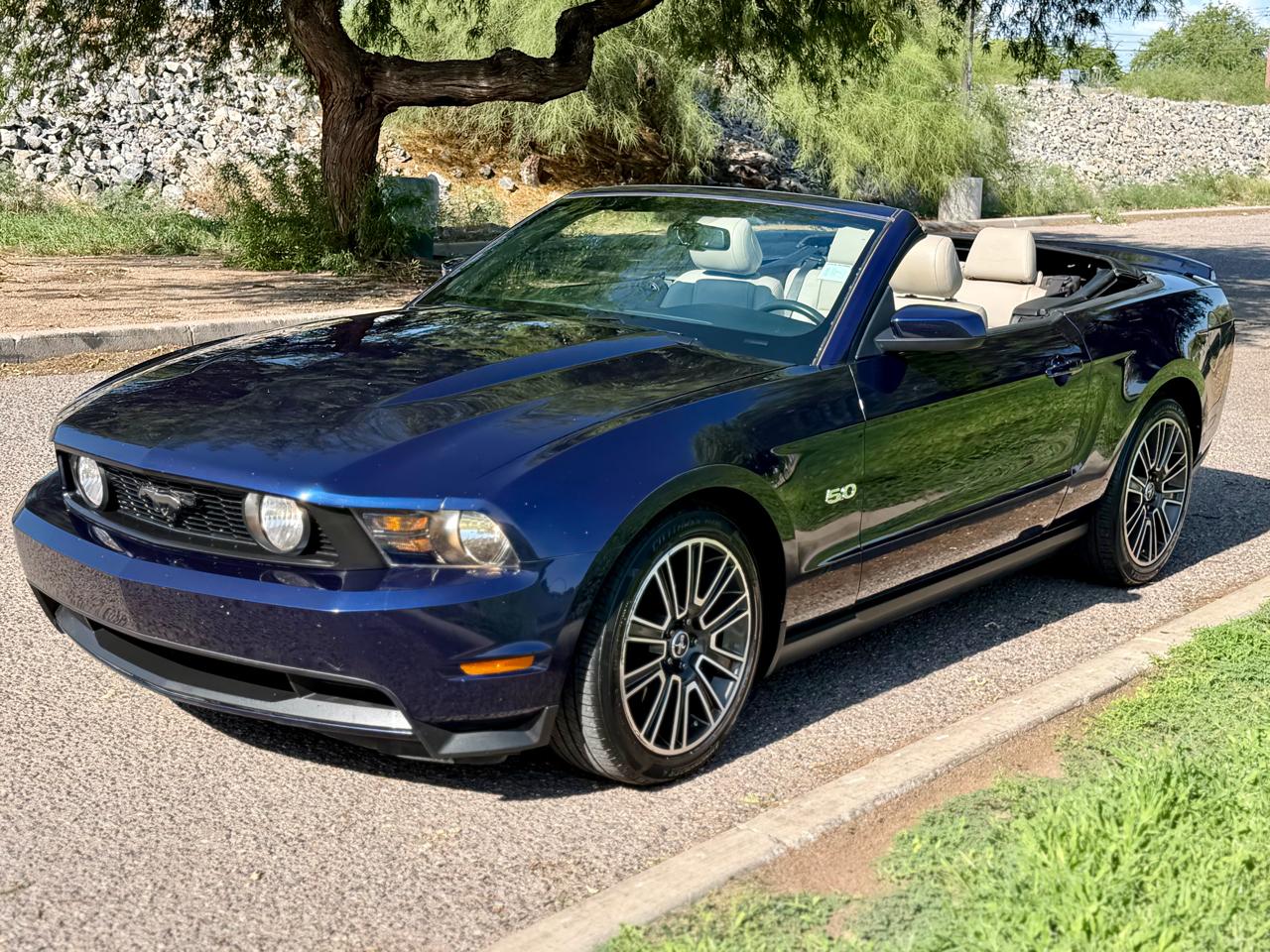 Blue 2012 Ford Mustang Convertible Rear-Wheel Drive Automatic