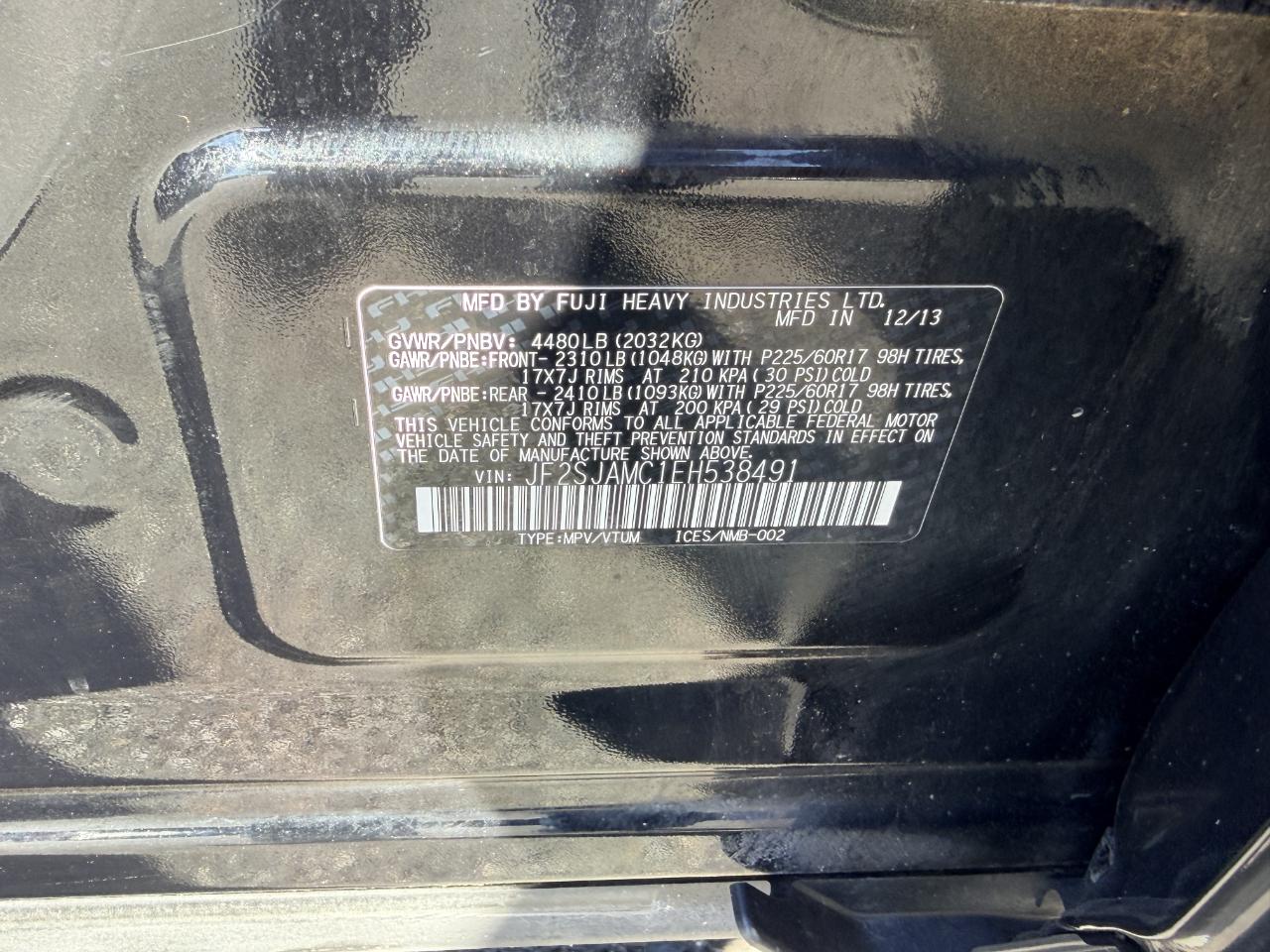 Subaru Forester 4dr Auto 2.5i Touring PZEV 2014