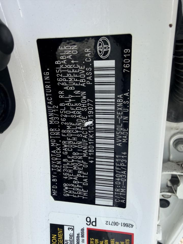 Toyota Camry Hybrid 4dr Sdn XLE (Natl) 2012