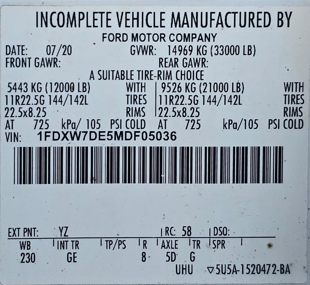 Ford F-750 Straight Frame Crew Cab 2021