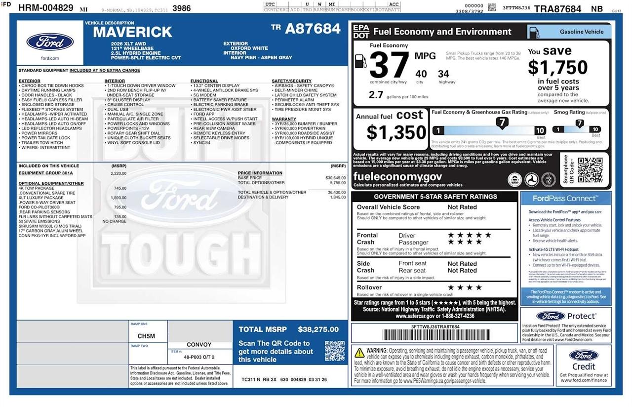 Ford Maverick XLT AWD SuperCrew 2026