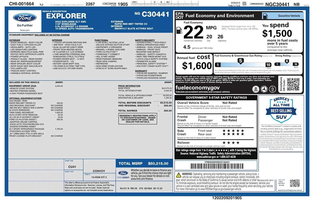 Ford Explorer XLT 4WD 2022