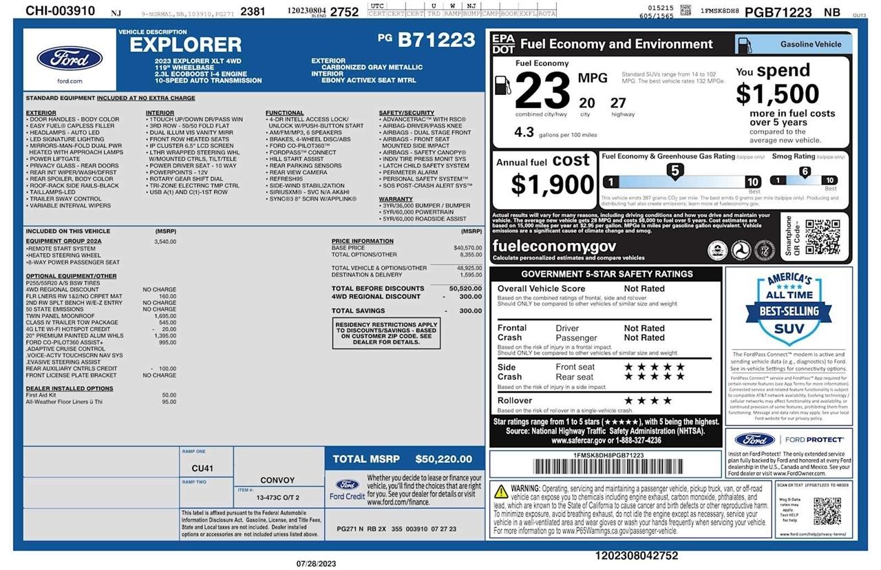 Ford Explorer XLT 4WD 2023