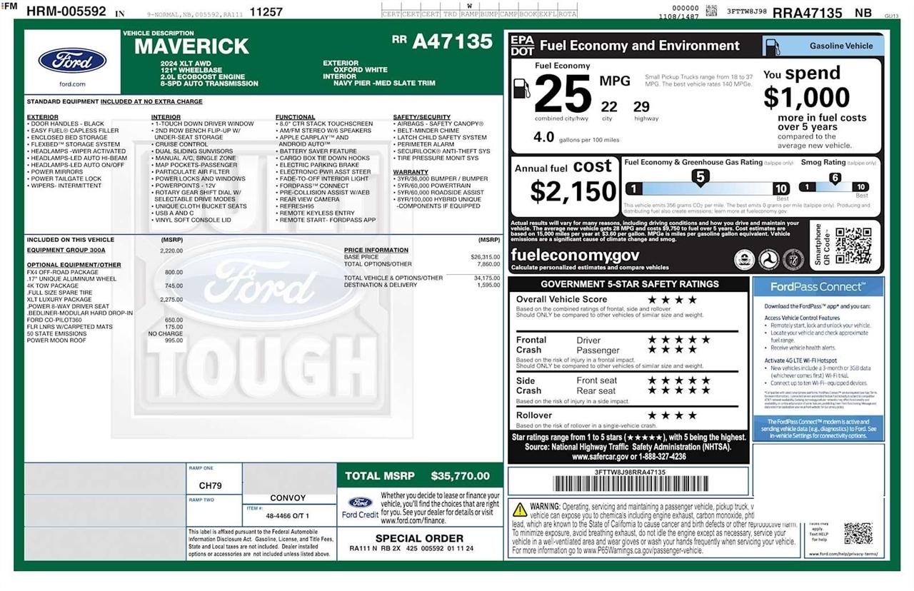 Ford Maverick XLT AWD SuperCrew 2024