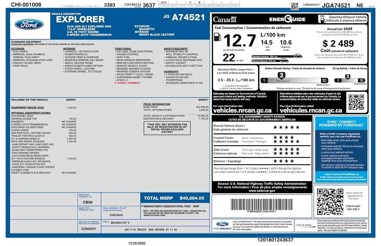 Ford Explorer XLT 4WD 2018