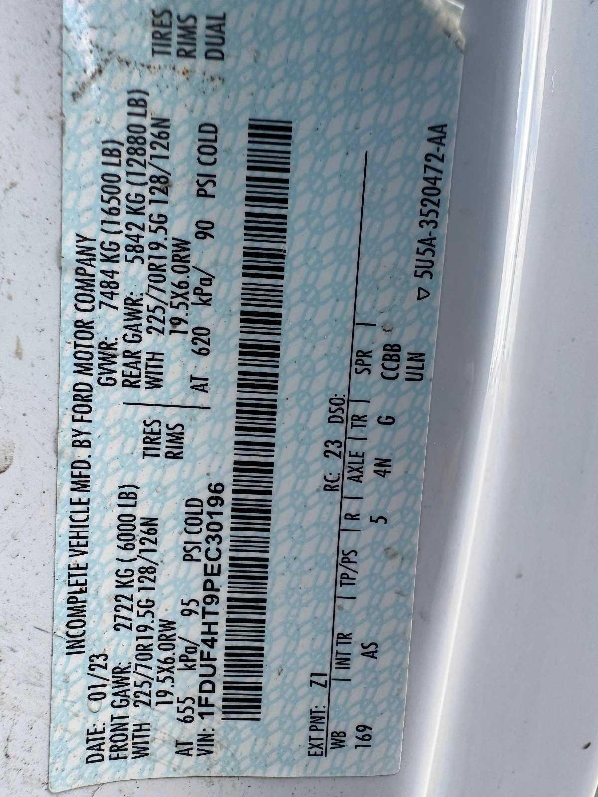 Ford Super Duty F-450 DRW XL 4WD Reg Cab 145" WB 60" CA 2023