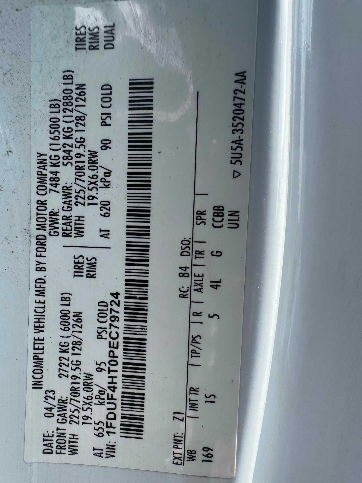 Ford Super Duty F-450 DRW XL 4WD Reg Cab 145" WB 60" CA 2023