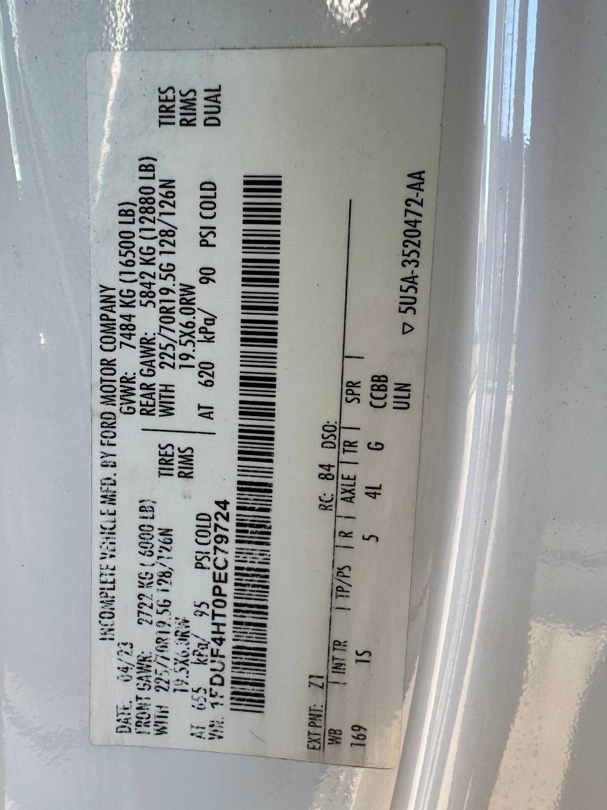 Ford Super Duty F-450 DRW XL 4WD Reg Cab 145" WB 60" CA 2023