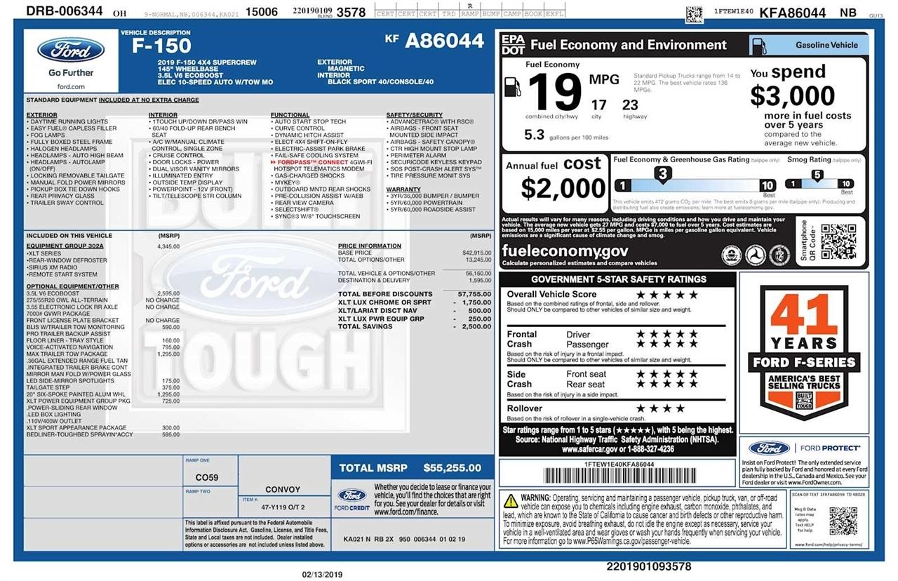 Ford F-150 King Ranch 4WD SuperCrew 5.5' Box 2019