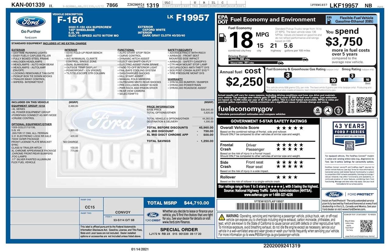 Ford F-150 King Ranch 4WD SuperCrew 5.5' Box 2020