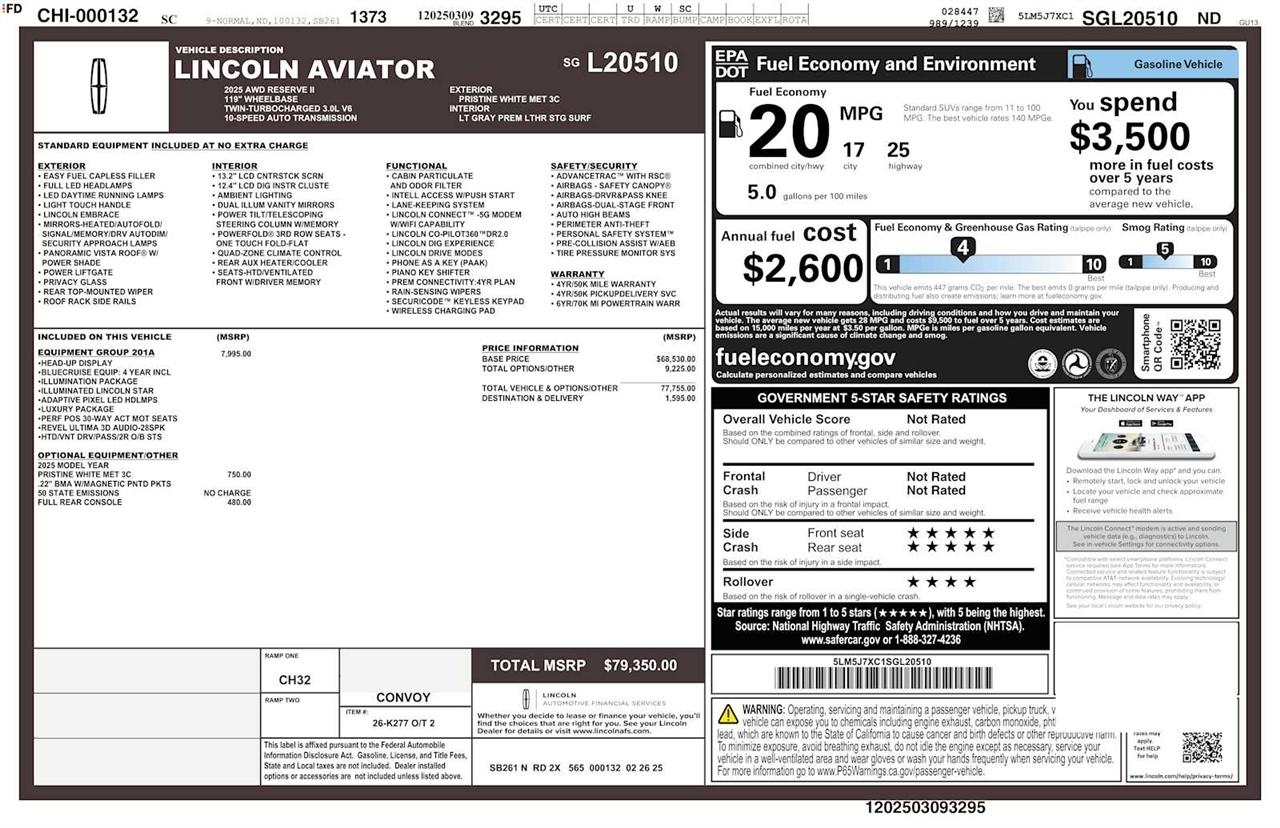 Lincoln Aviator Reserve AWD 2025