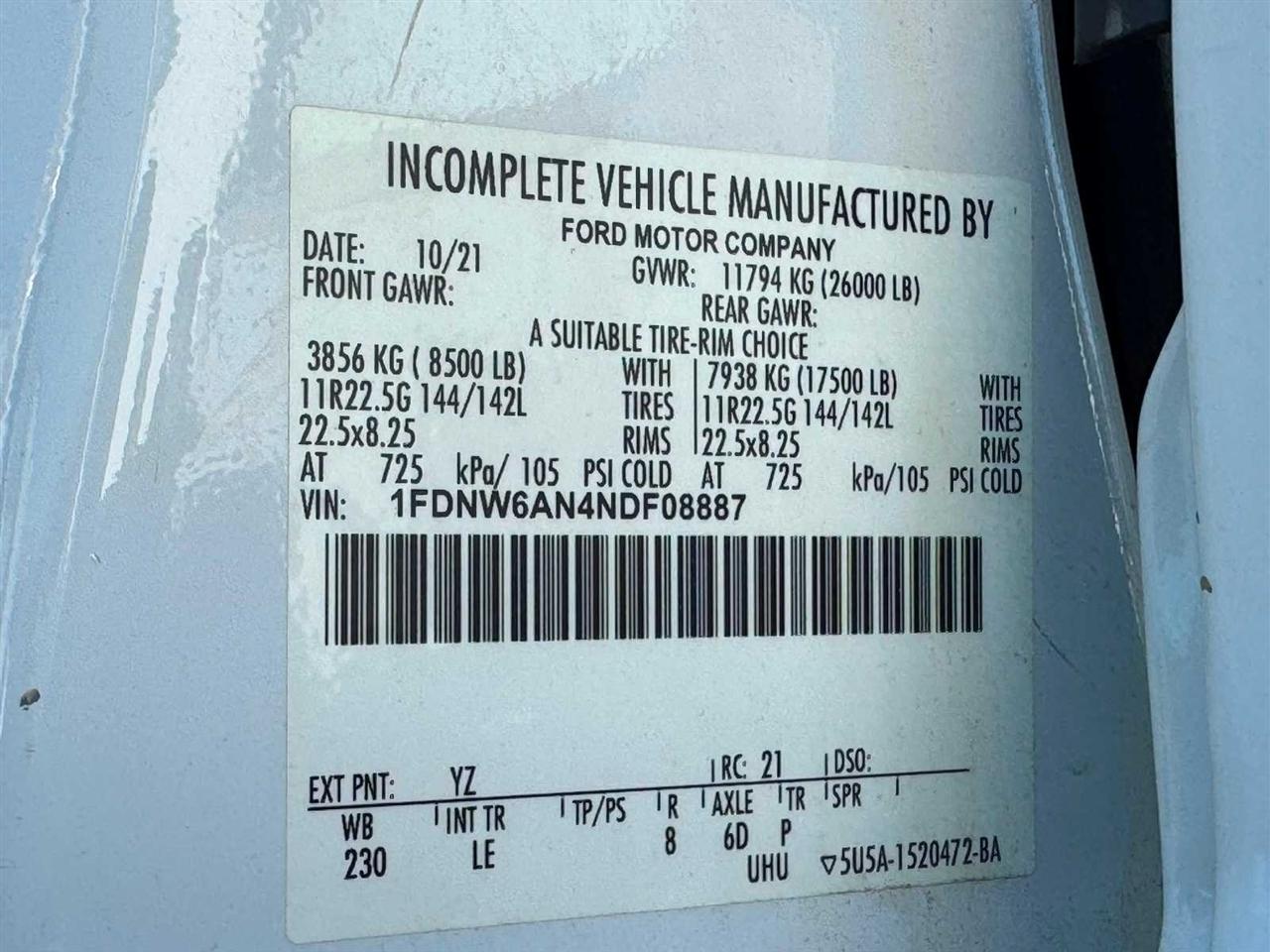 Ford F-650 Straight Frame Gas Crew Cab 2022
