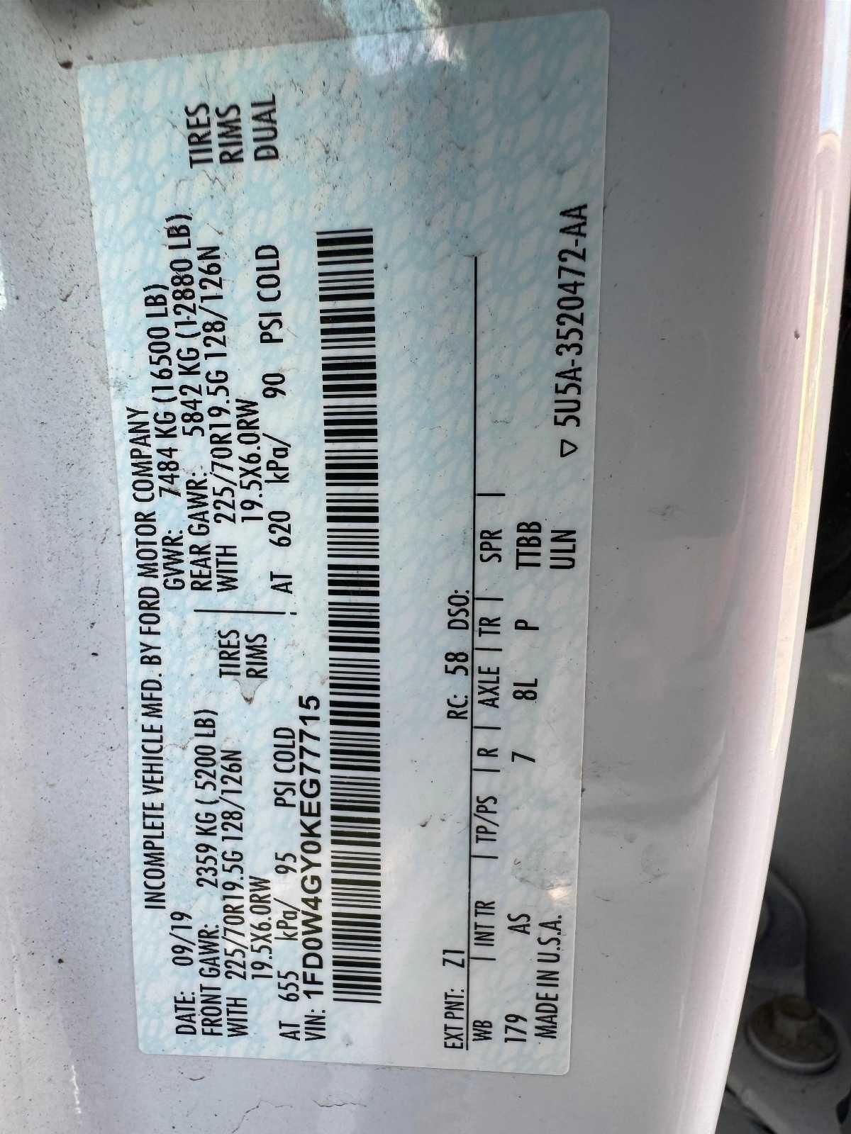 Ford Super Duty F-450 DRW XL 2WD Crew Cab 179" WB 60" CA 2019