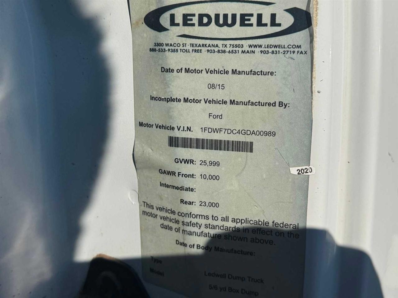 Ford Super Duty F-750 Straight Frame Reg Cab 2016