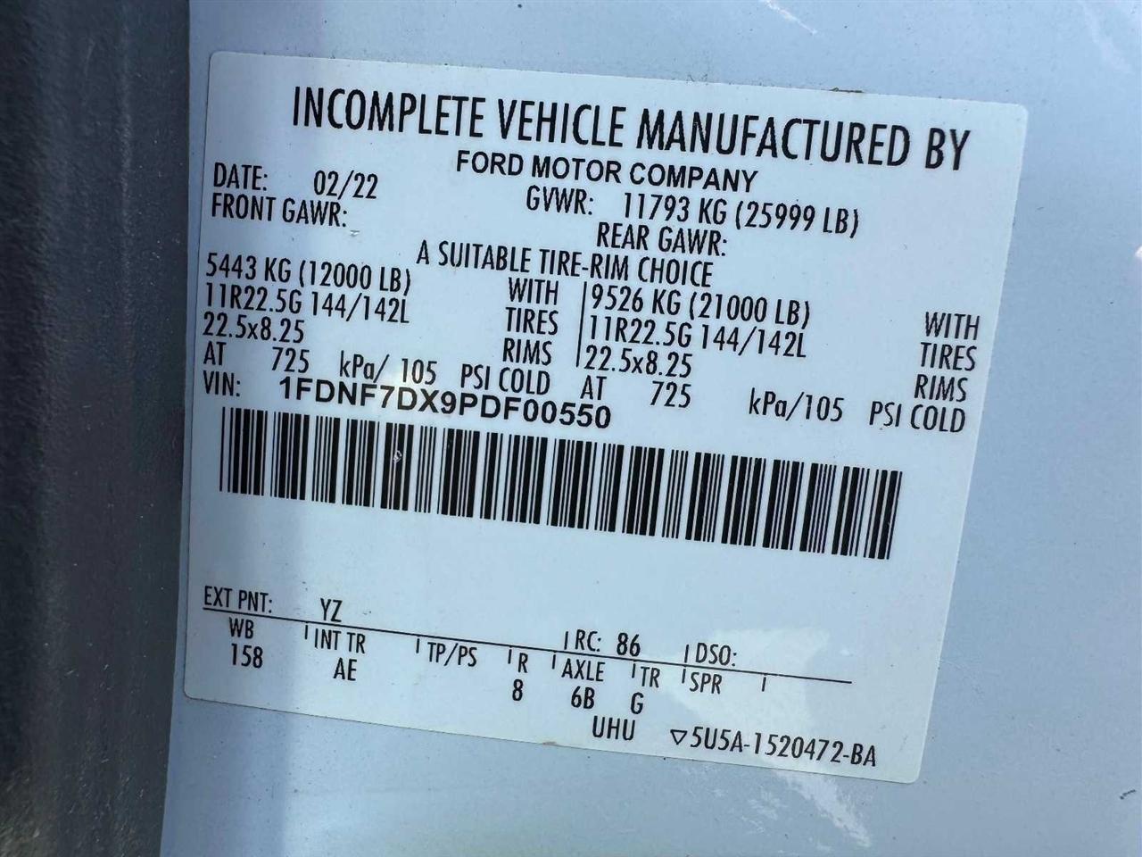 Ford F-750 Straight Frame Reg Cab 2023