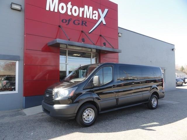Black 2015 Ford Transit Passenger 350 XL Low Roof LWB RWD with Sliding Passenger-Side Door Van Rear-Wheel Drive Automatic