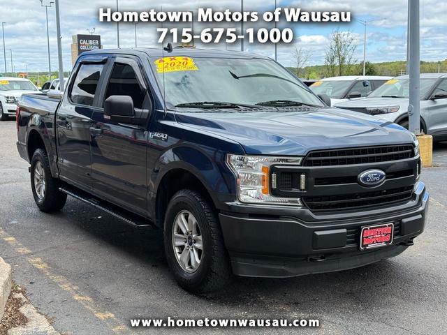 Blue 2020 Ford F-150 XL SuperCrew 4WD Pickup Truck Four-Wheel Drive Automatic