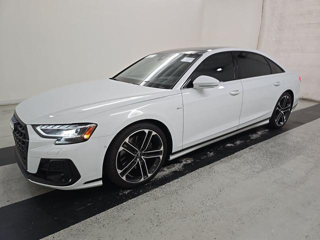 GLACIER WHITE METALLIC 2025 Audi A8 Sedan All-Wheel Drive 8-Speed Automatic