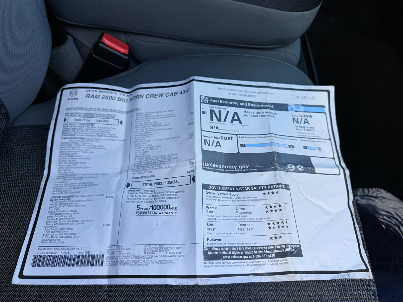 RAM 2500 Laramie Crew Cab LWB 4WD 2016