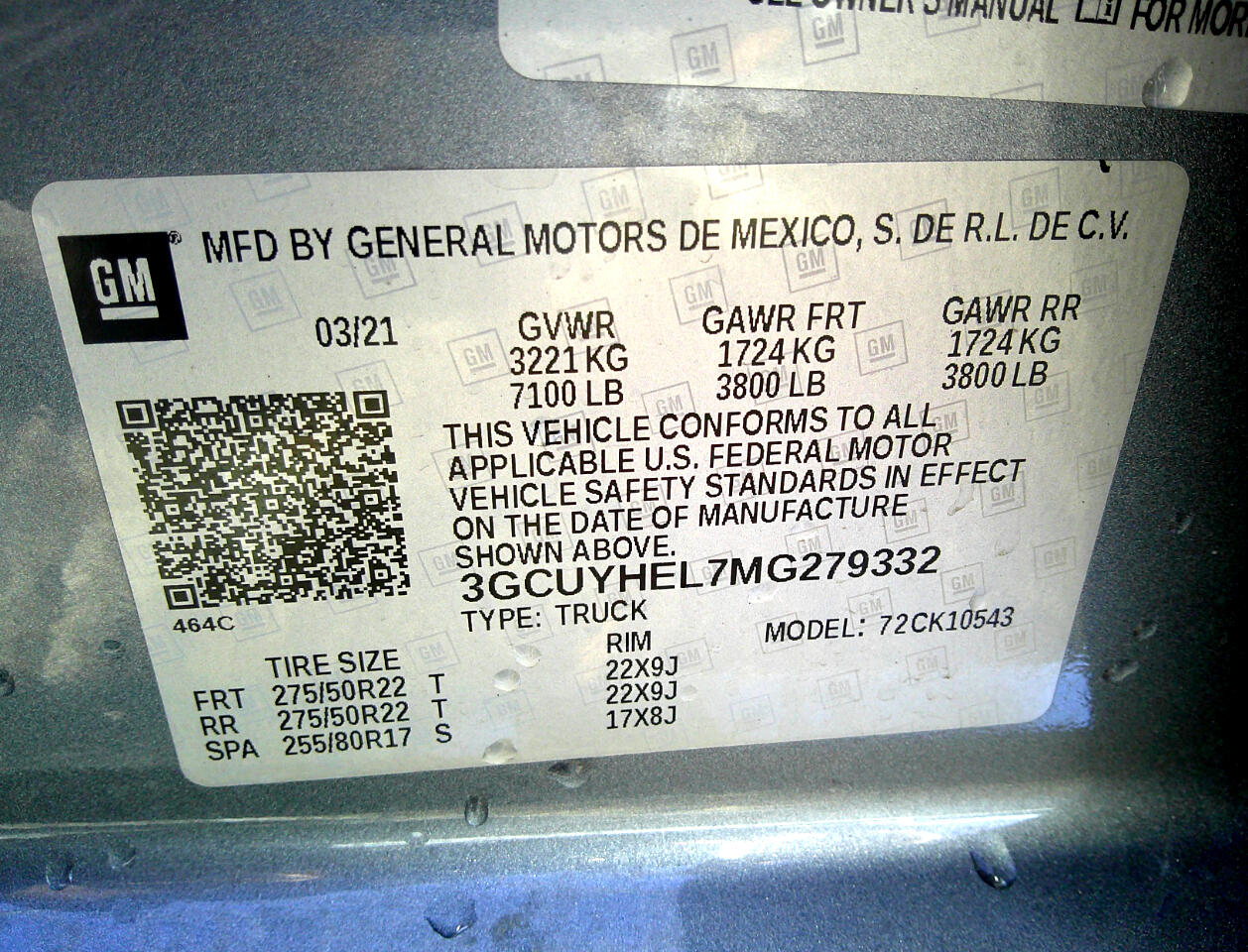 Chevrolet Silverado 1500 4WD Crew Cab 147" High Country 2021