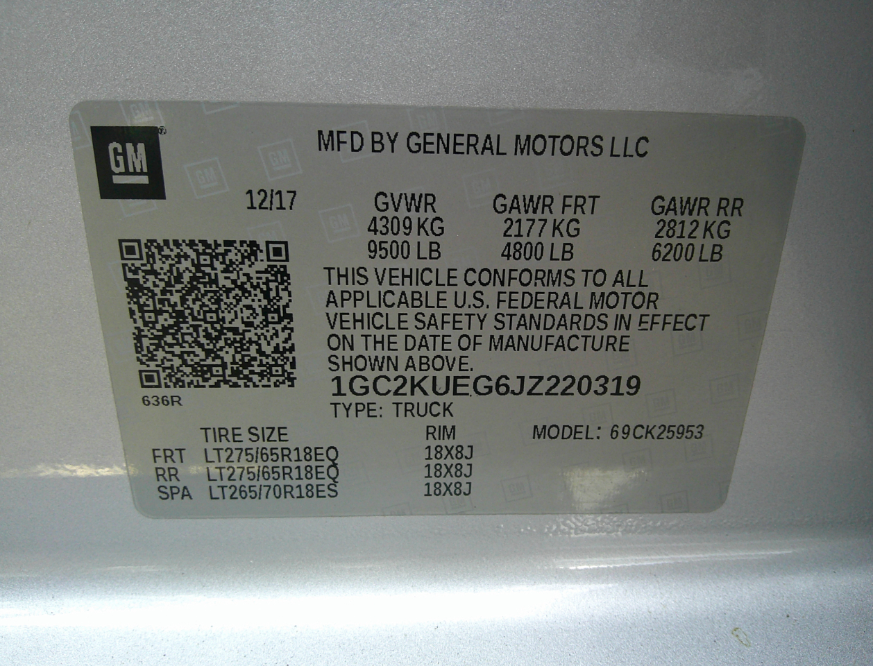 Chevrolet Silverado 2500HD 4WD Double Cab 158.1" Work Truck 2018