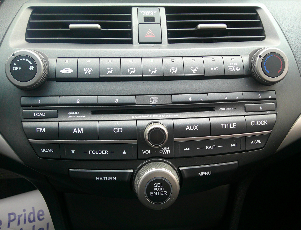 Honda Accord Sdn 4dr V6 Auto EX 2009