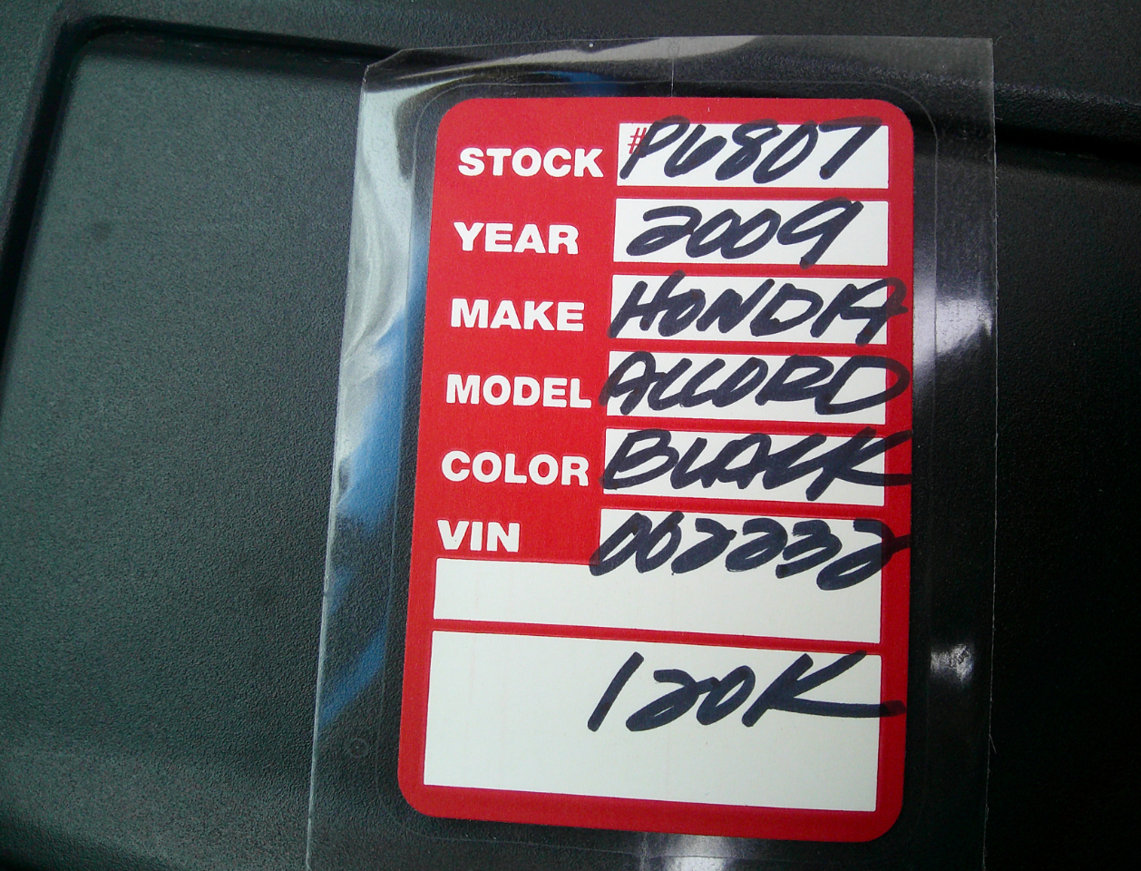 Honda Accord Sdn 4dr V6 Auto EX 2009