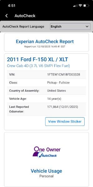 Ford F-150 XL SuperCrew 5.5-ft. Bed 2WD 2011