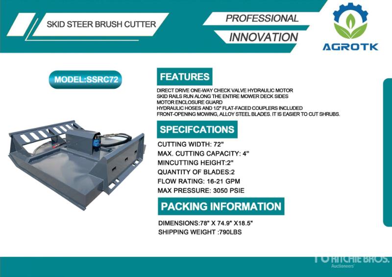 Mower King 77" BRUSH CUTTER-SKID STEER BRUSH CUTTER  2025