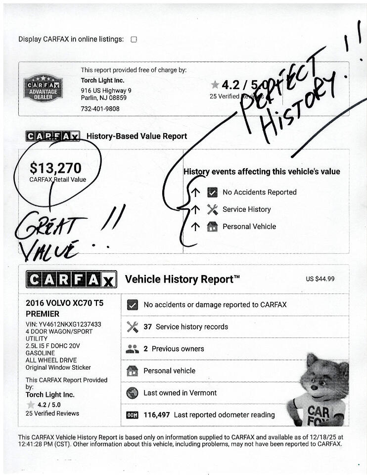 Volvo XC70 AWD 4dr Wgn T5 Premier 2016