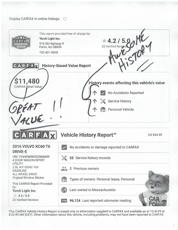 Volvo XC60 AWD 4dr T6 Drive-E 2016