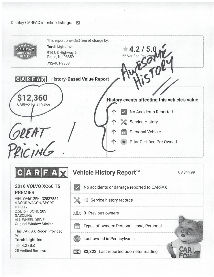 Volvo XC60 AWD 4dr T5 Premier 2016