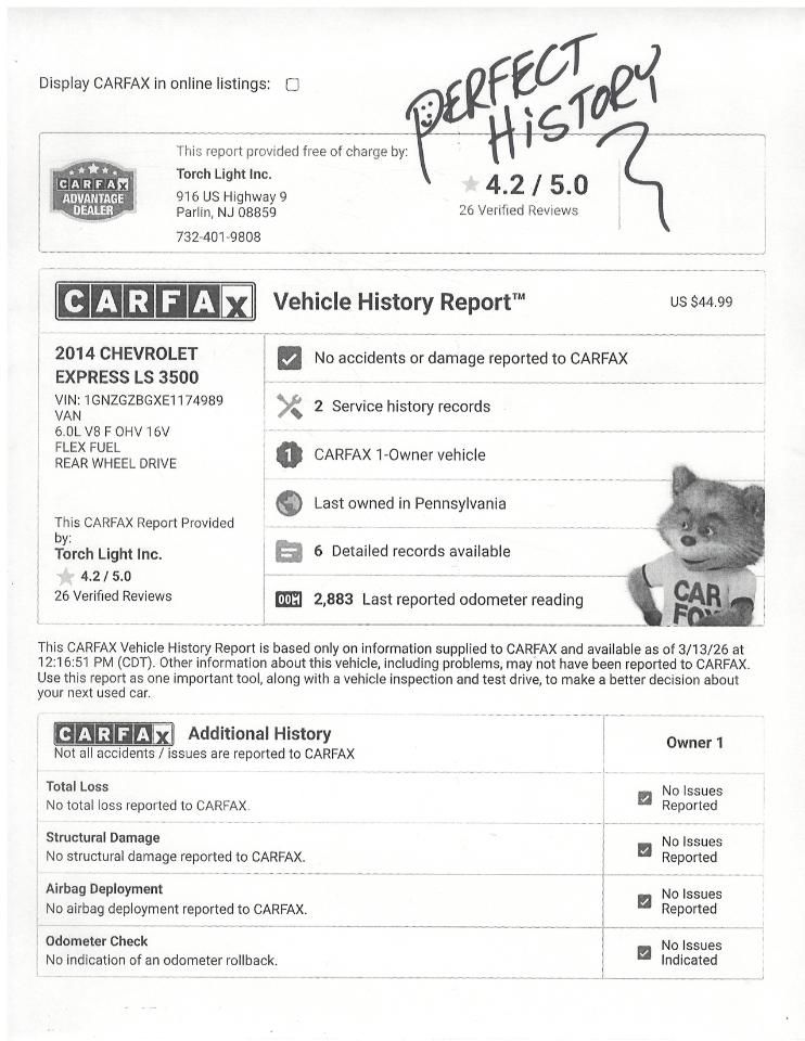 Chevrolet Express Passenger RWD 3500 155" LS w/1LS 2014