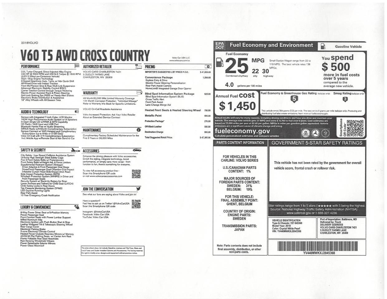 Volvo V60 Cross Country T5 AWD 2018