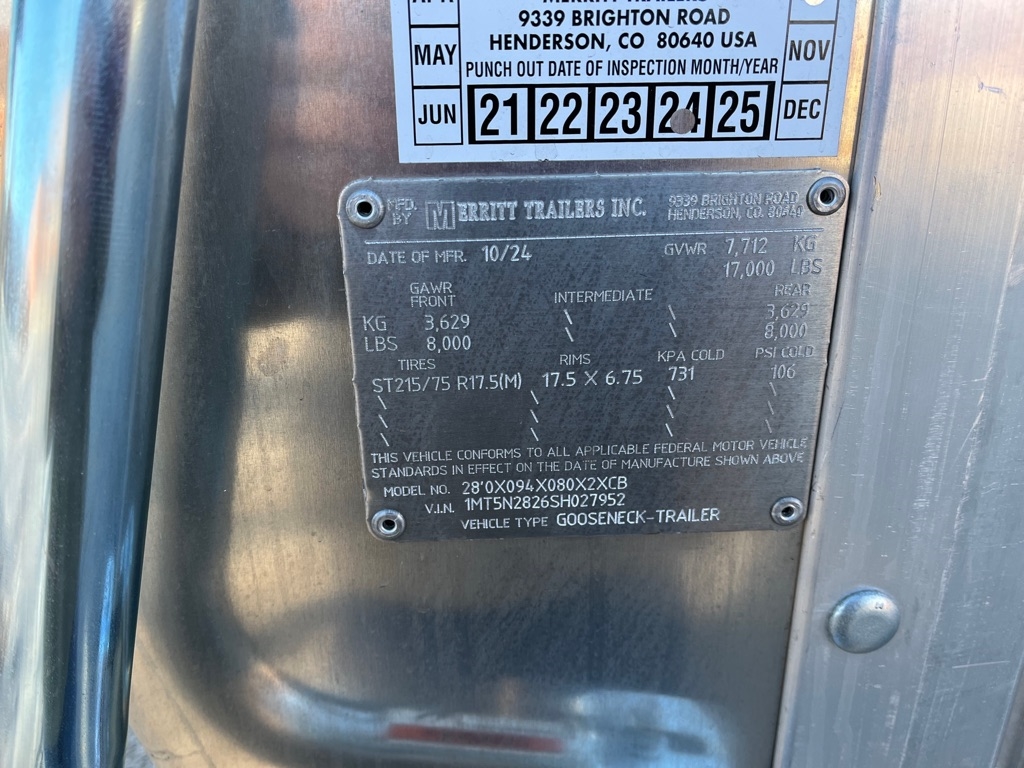 Merritt Trailers Gooseneck  2025 Merritt Trailers Gooseneck  2025
