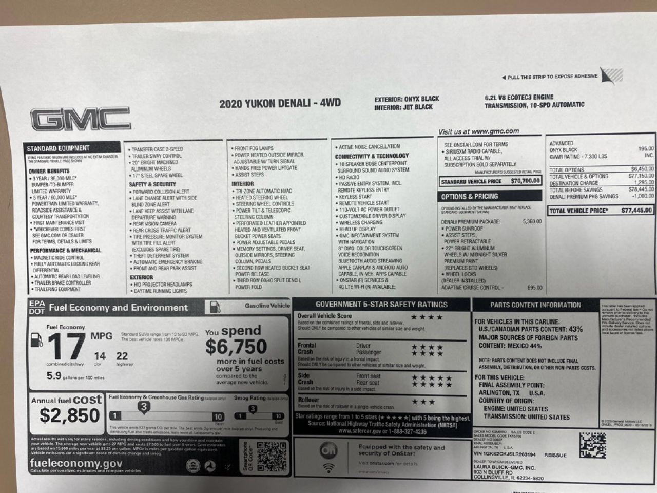 GMC Yukon Denali 4WD 2020 GMC Yukon Denali 4WD 2020