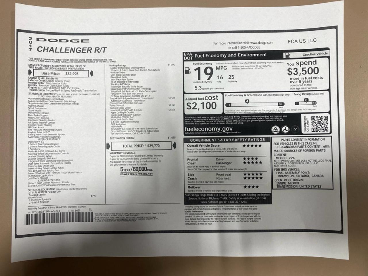 Dodge Challenger R/T Plus 2017