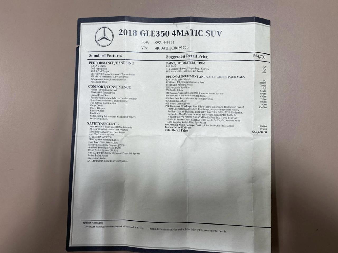 Mercedes-Benz GLE-Class GLE350 4MATIC 2018
