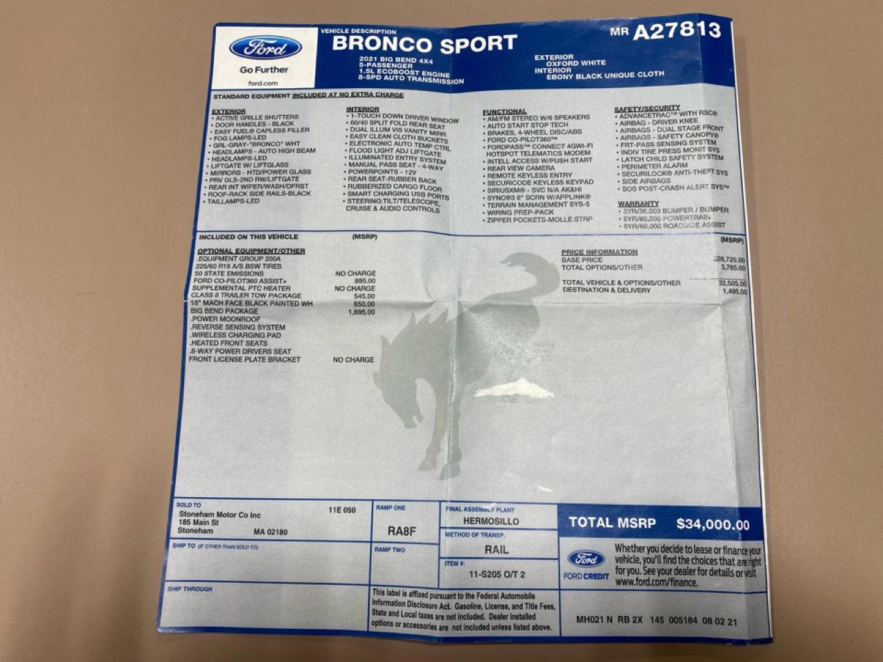 Ford Bronco Sport Big Bend 2021