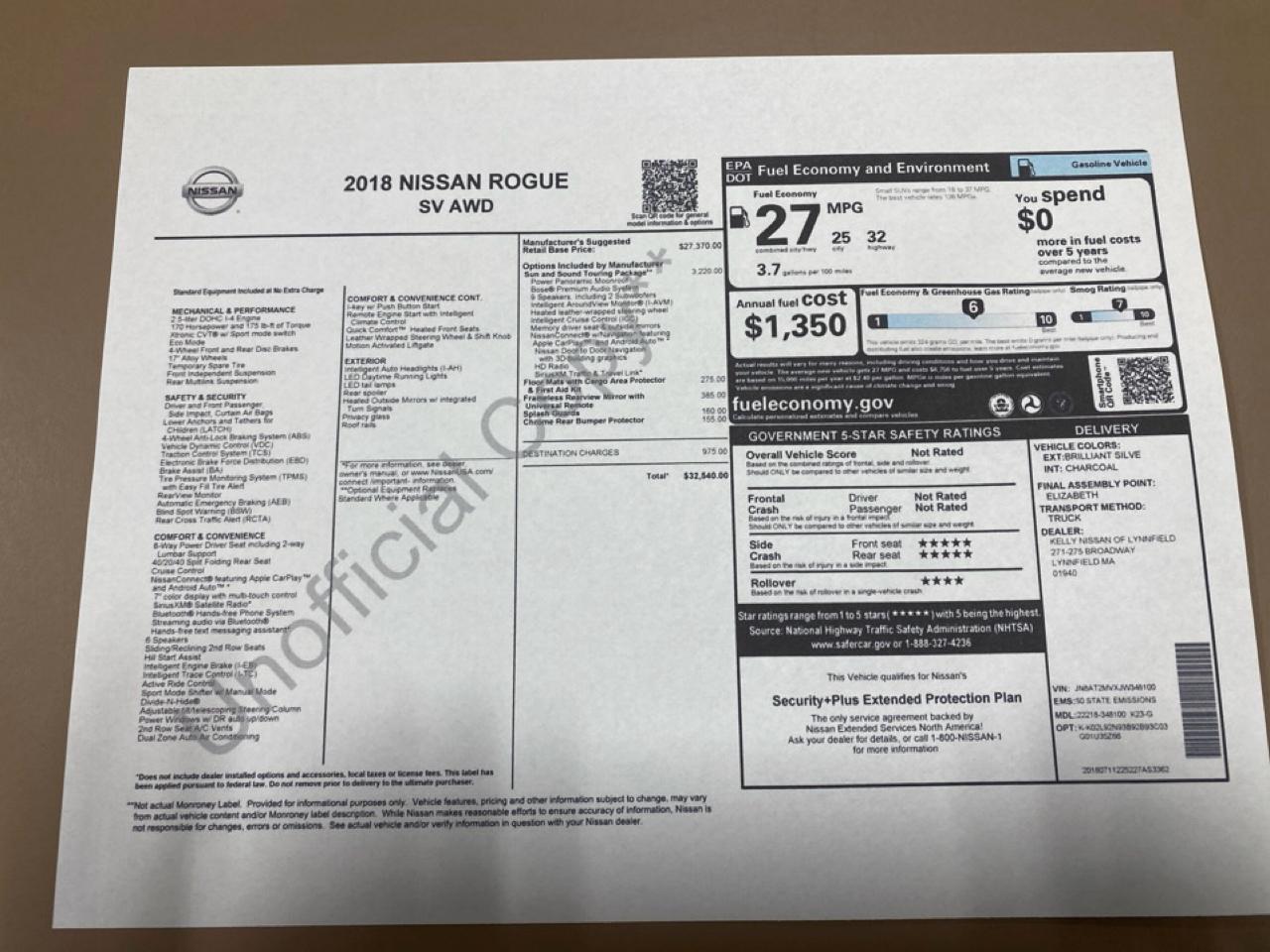 Nissan Rogue SV AWD 2018