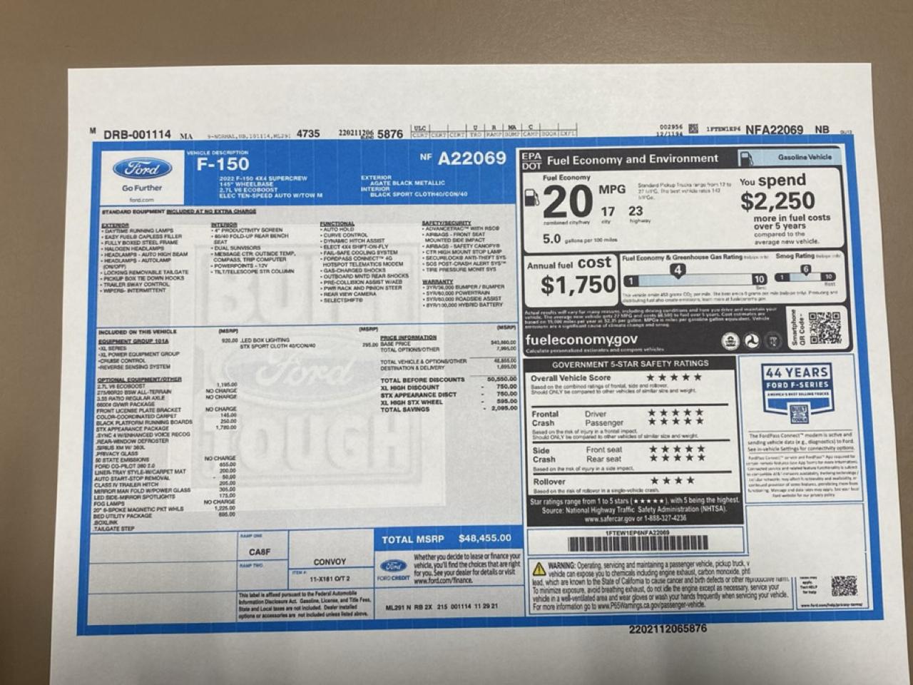 Ford F-150 XL SuperCrew 6.5-ft. Bed 4WD 2022