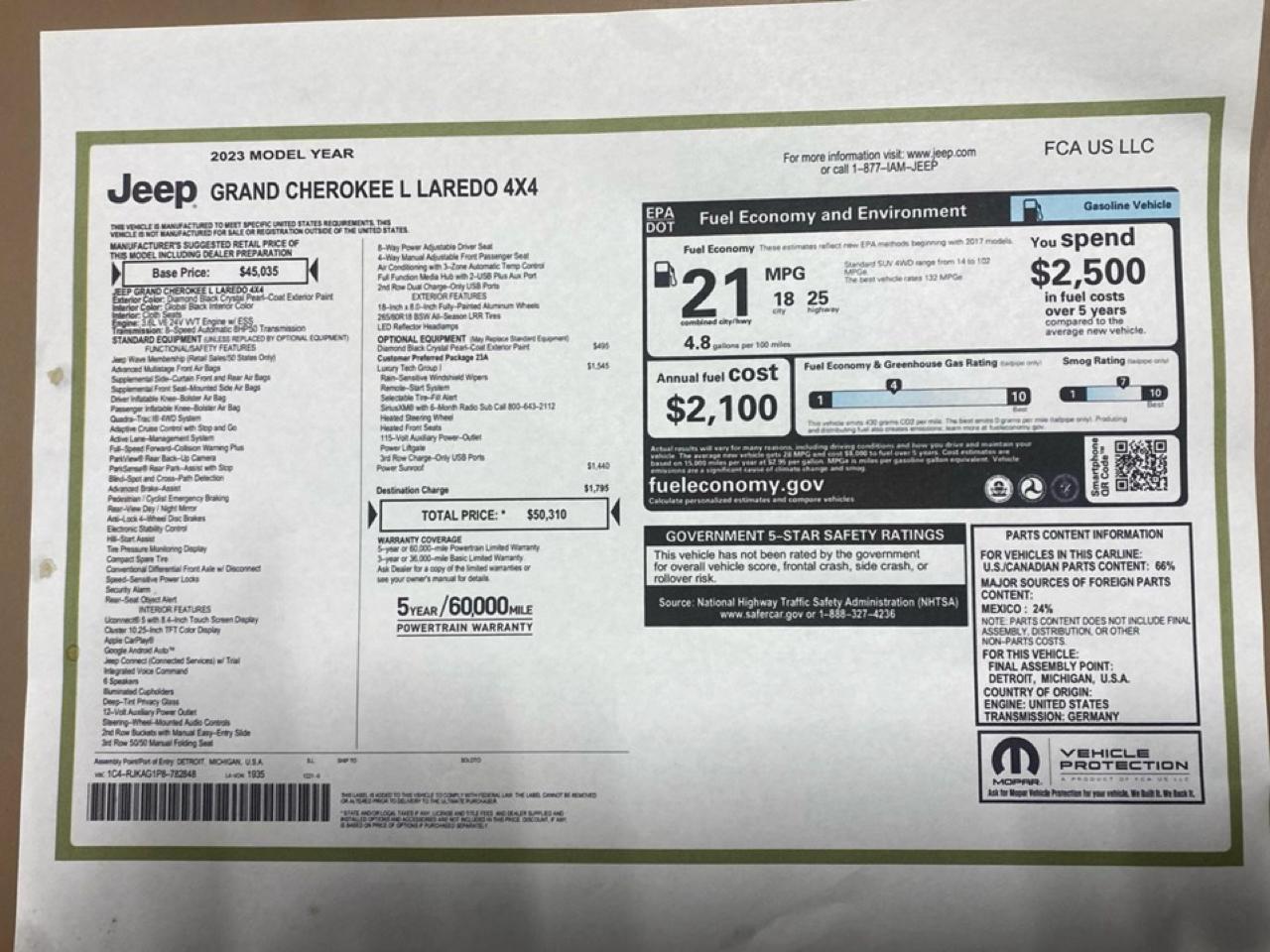 Jeep Grand Cherokee L Laredo 4WD 2023