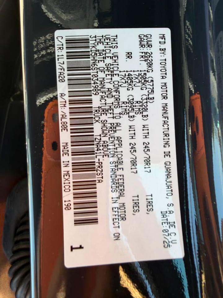 Toyota Tacoma SR Double Cab 2WD 2025