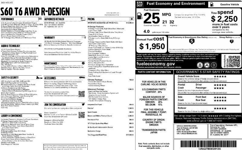 Volvo S60 T6 R-Design AWD 2021